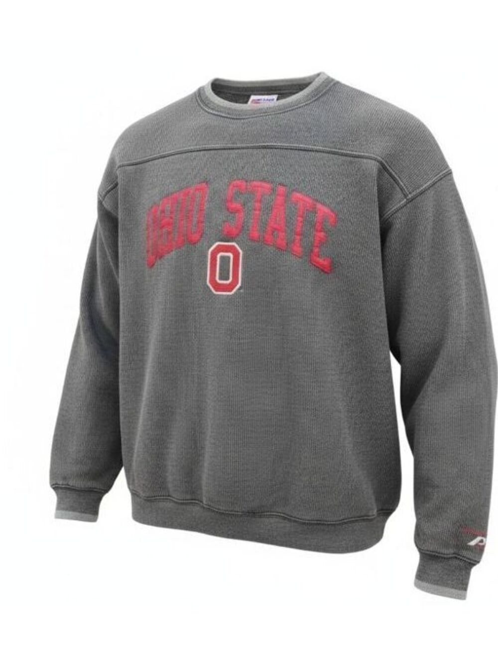 Vintage 90s Ohio State Buckeyes Pro Player Crewneck Sweatshirt Gray Ribbed XL